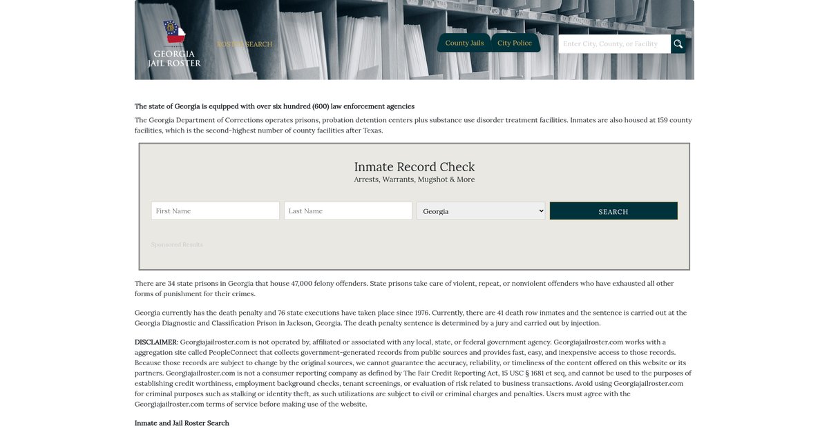 Preview of georgiajailroster.com