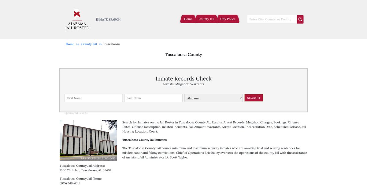 Preview of alabamajailroster.com
