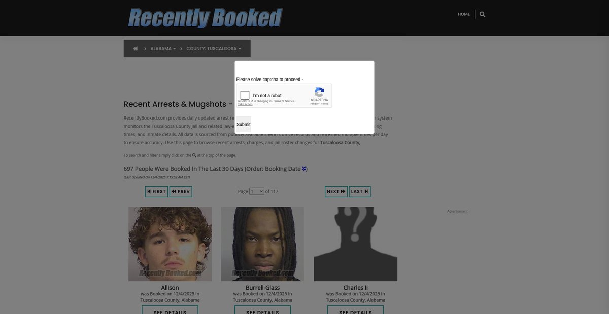Preview of recentlybooked.com