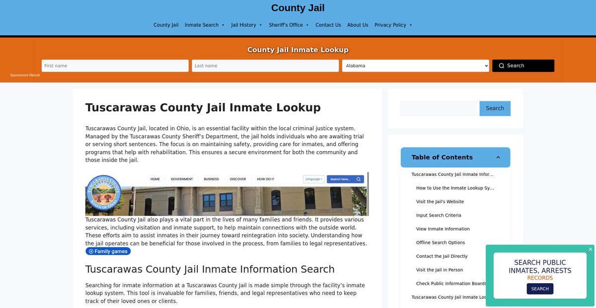 Preview of tuscarawas.countyjail.org