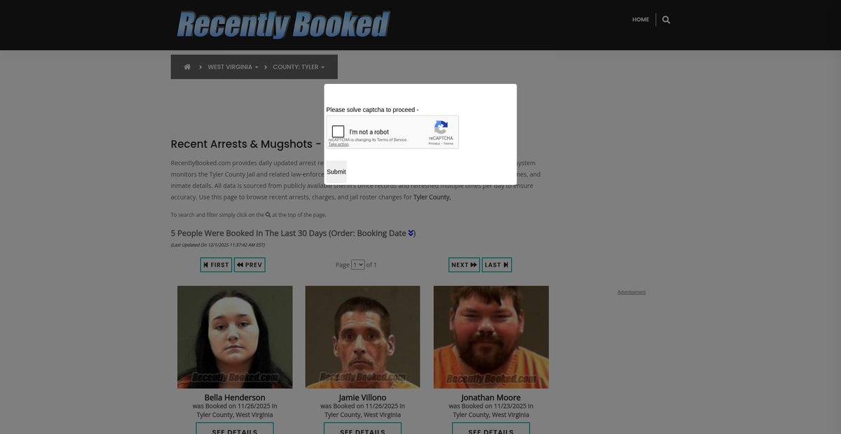 Preview of recentlybooked.com