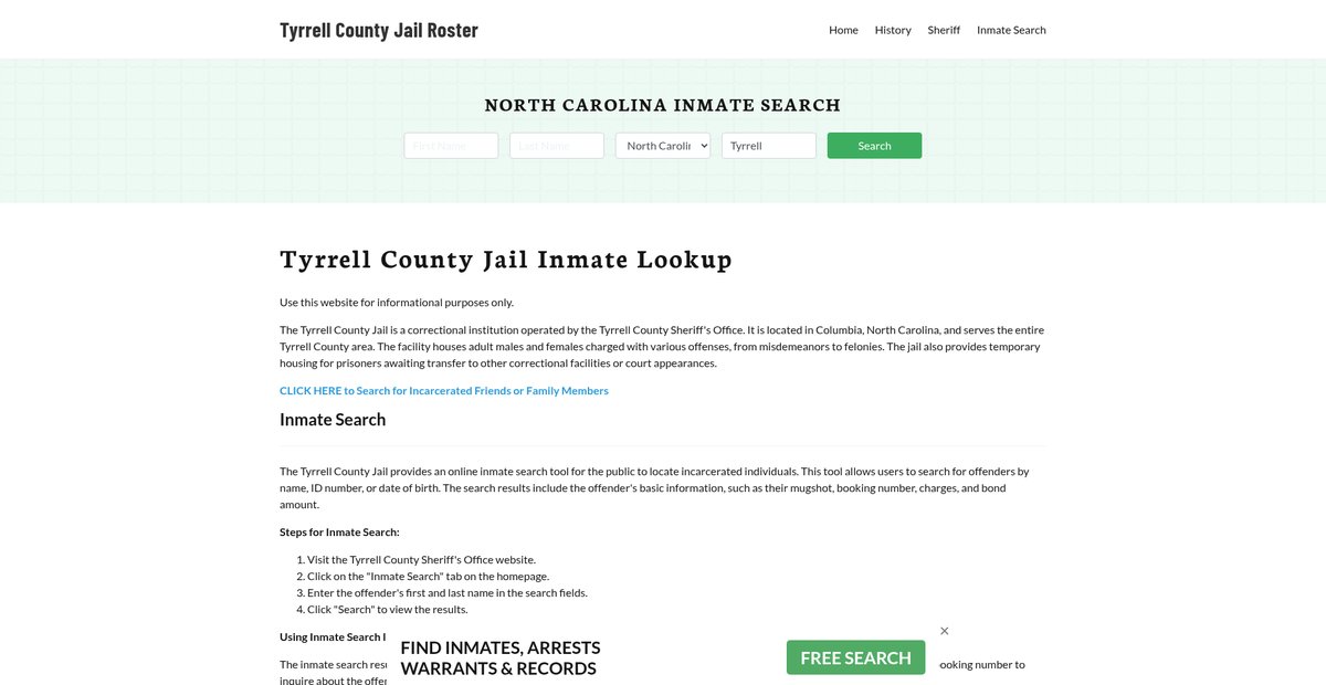 Preview of tyrrellcountyjail.org