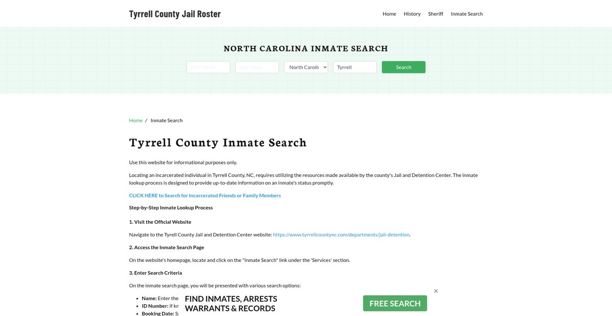 Preview of tyrrellcountyjail.org