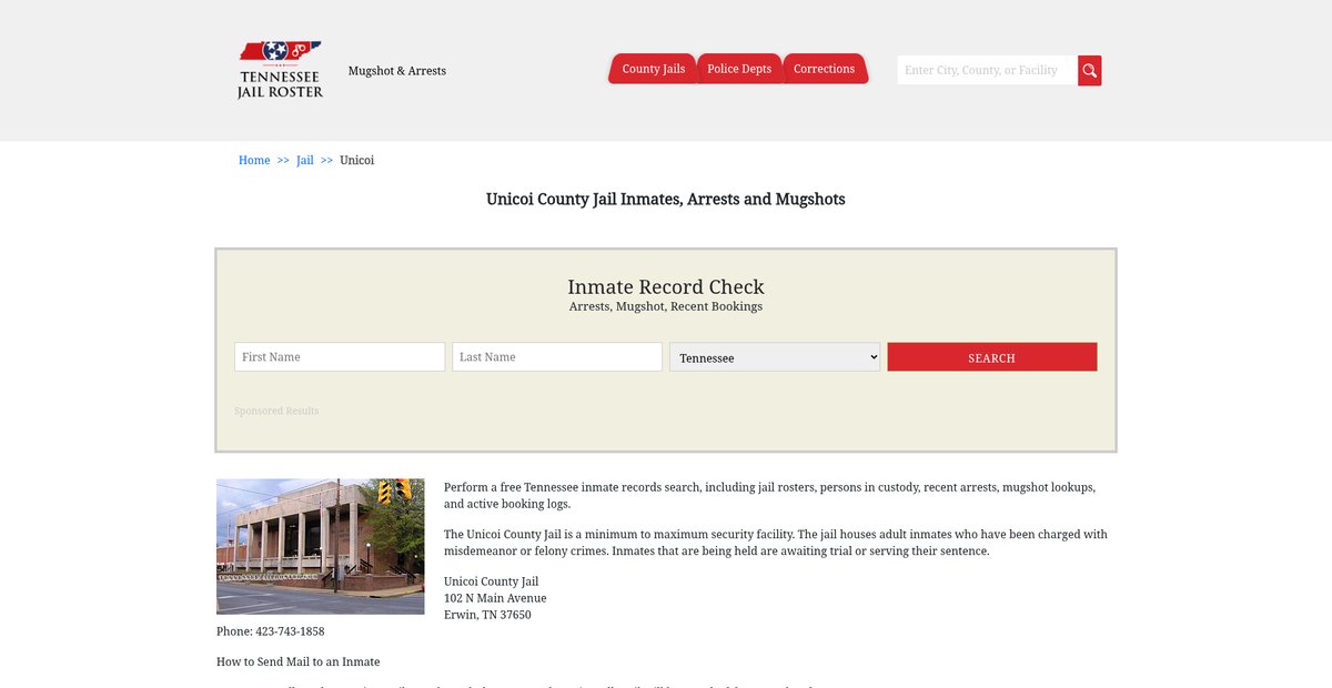 Preview of tennesseejailroster.com