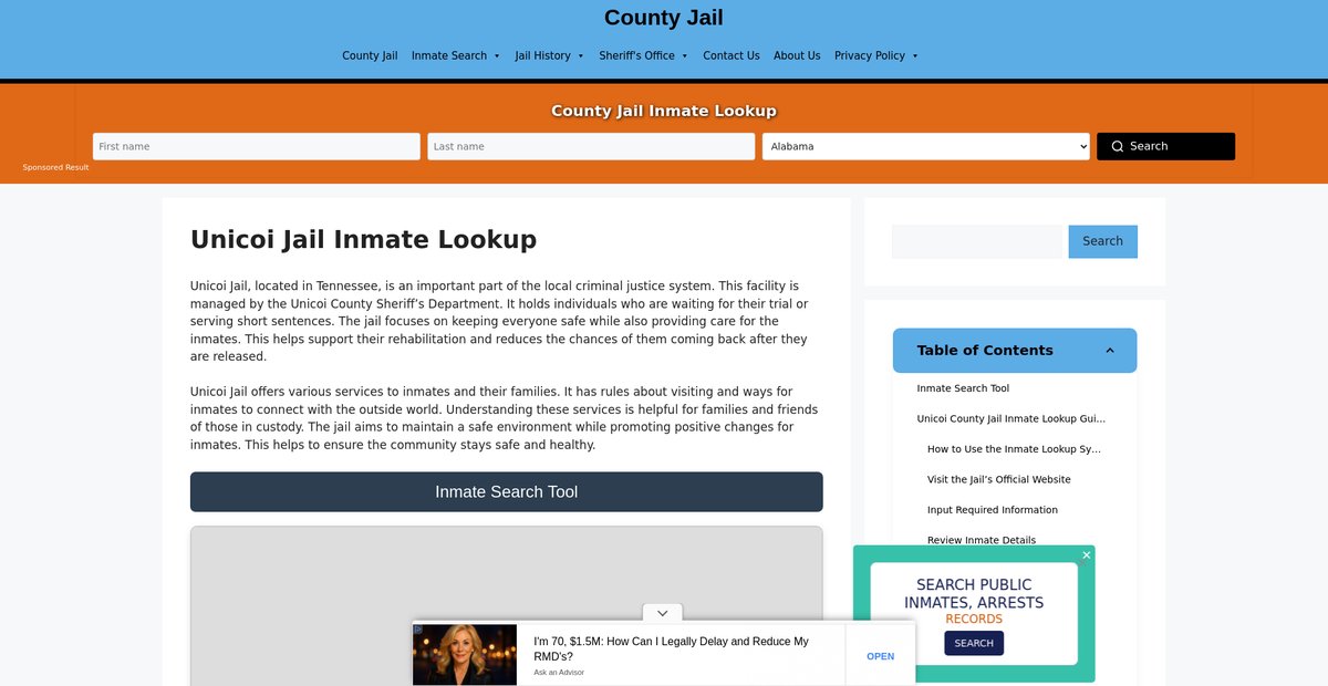 Preview of unicoi.countyjail.org
