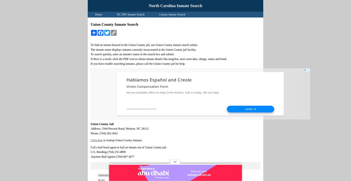 Preview of ncinmatesearch.org