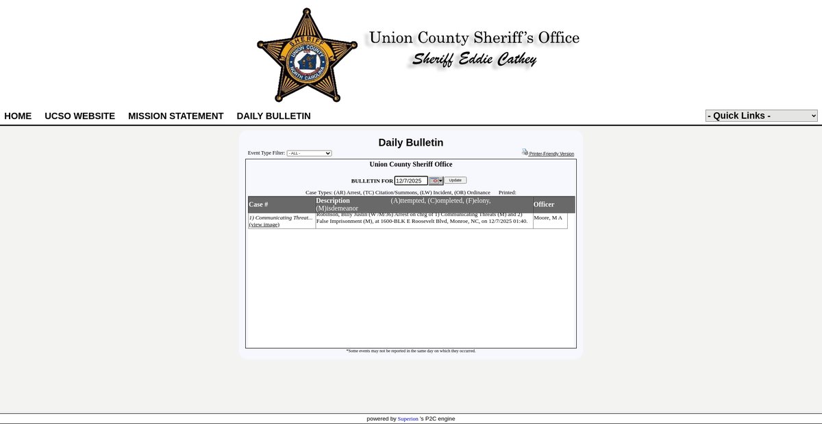 Preview of sheriff.unioncountync.gov