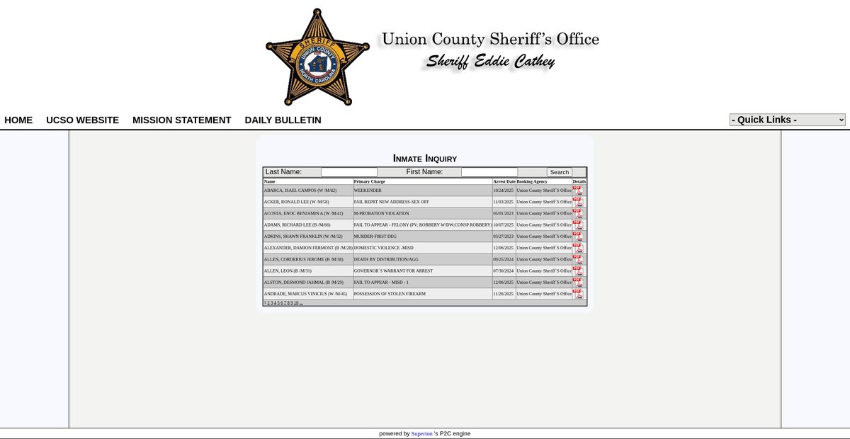 Preview of sheriff.unioncountync.gov