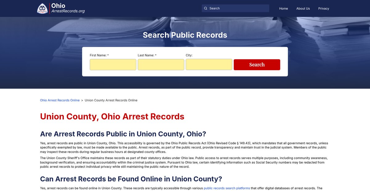 Preview of ohioarrestrecords.org