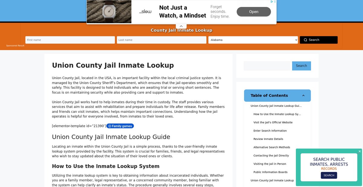 Preview of union.countyjail.org
