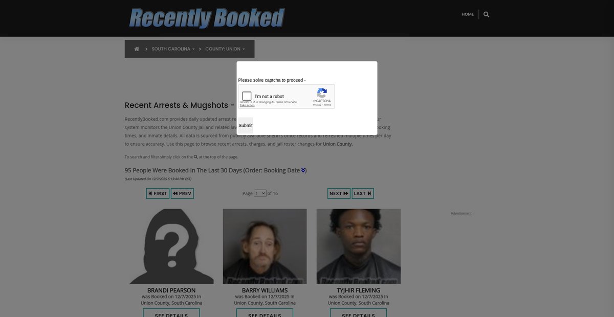 Preview of recentlybooked.com