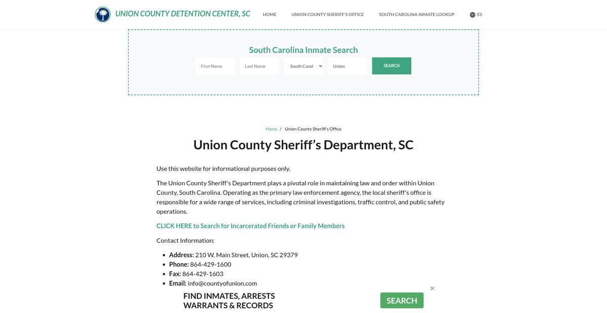 Preview of unioncountydetentionsc.org