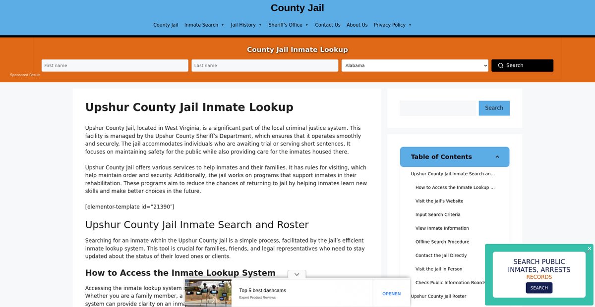 Preview of upshur.countyjail.org