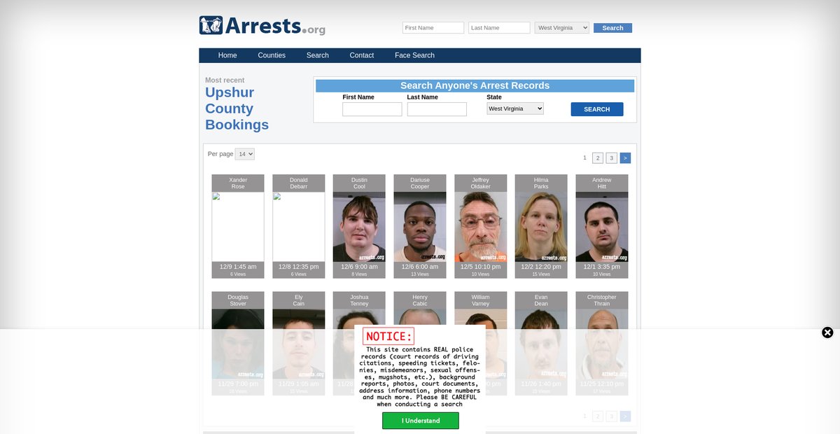 Preview of westvirginia.arrests.org