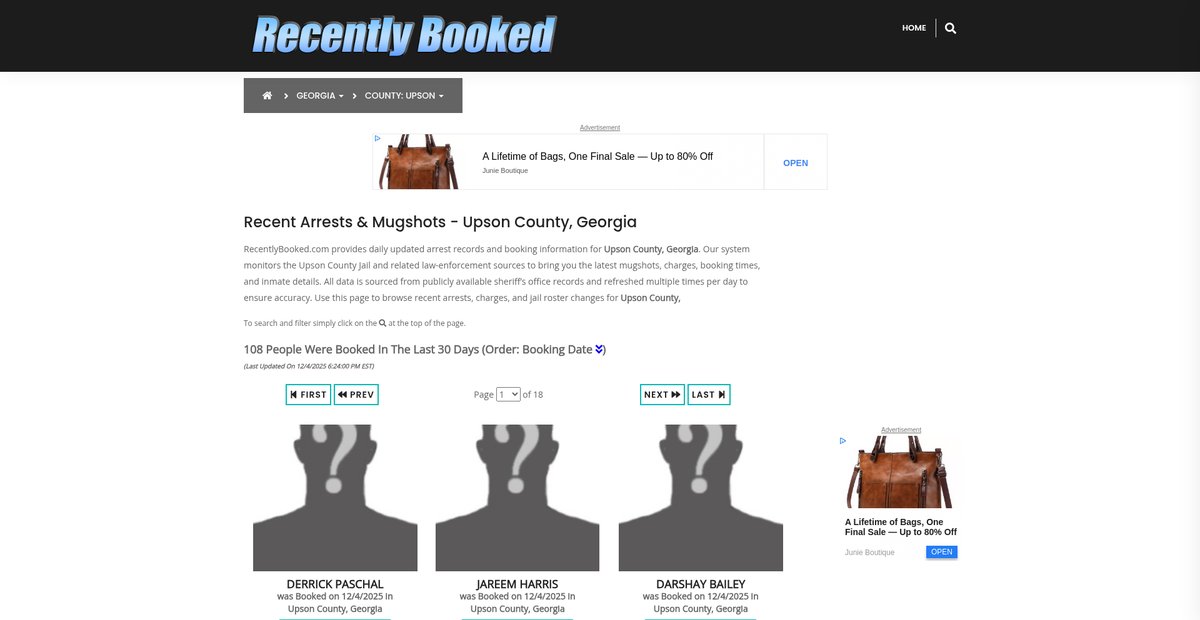 Preview of recentlybooked.com