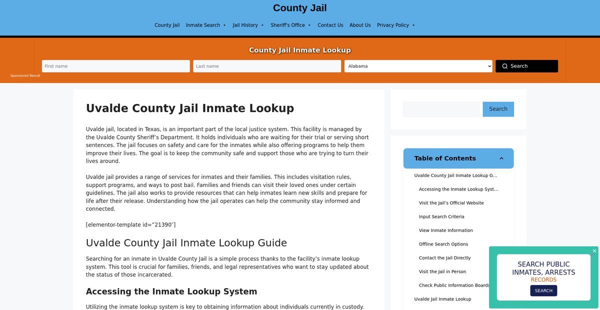 Preview of uvalde.countyjail.org