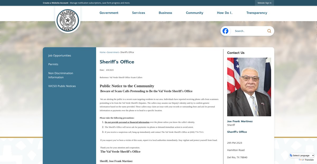 Preview of valverdecounty.texas.gov