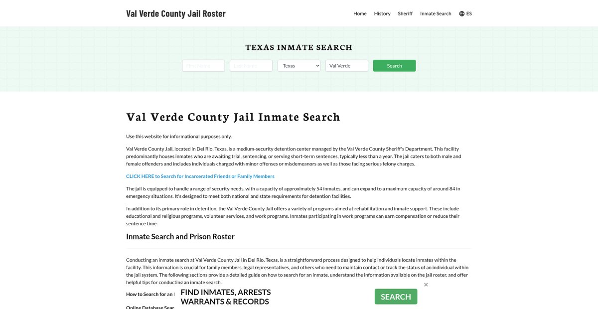 Preview of valverdecountyjail.org