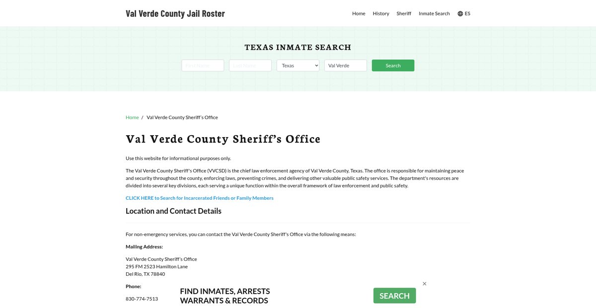 Preview of valverdecountyjail.org