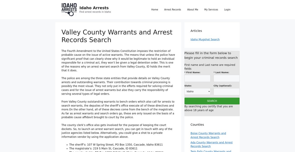 Preview of idahoarrests.org