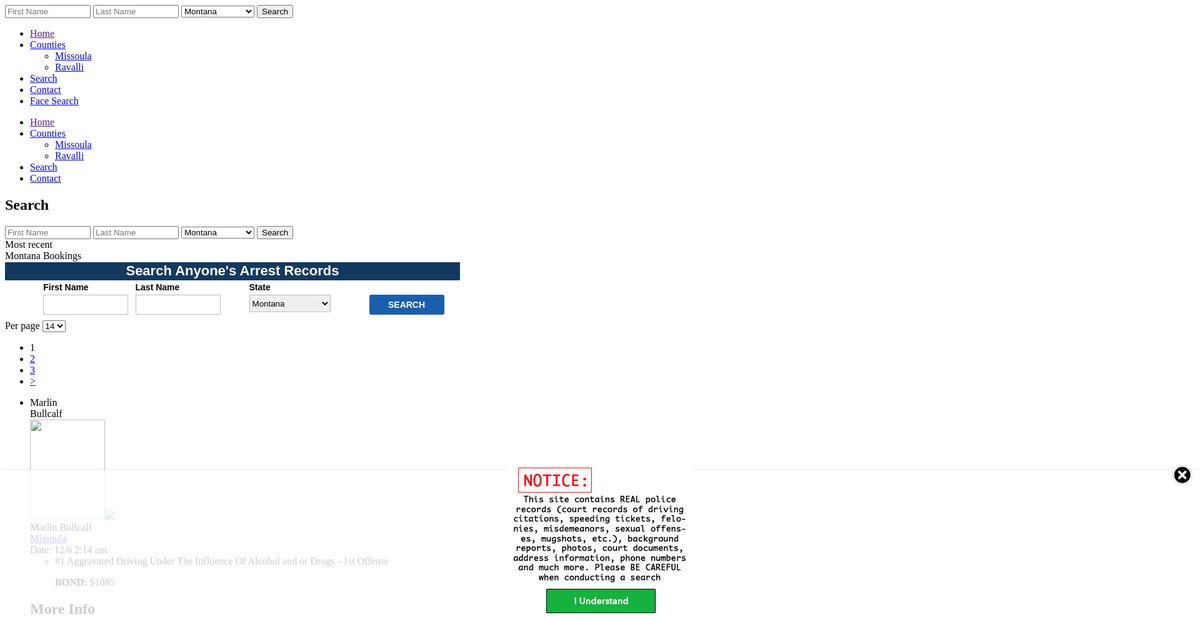 Preview of montana.arrests.org