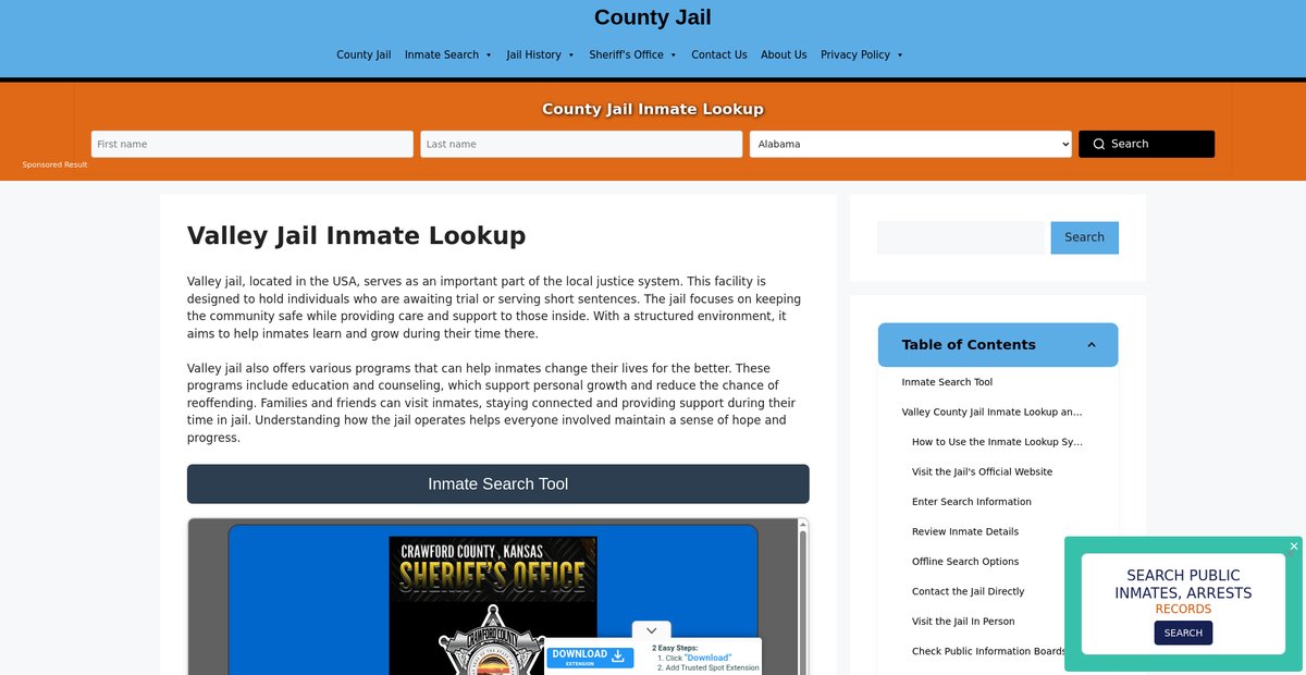 Preview of valley.countyjail.org