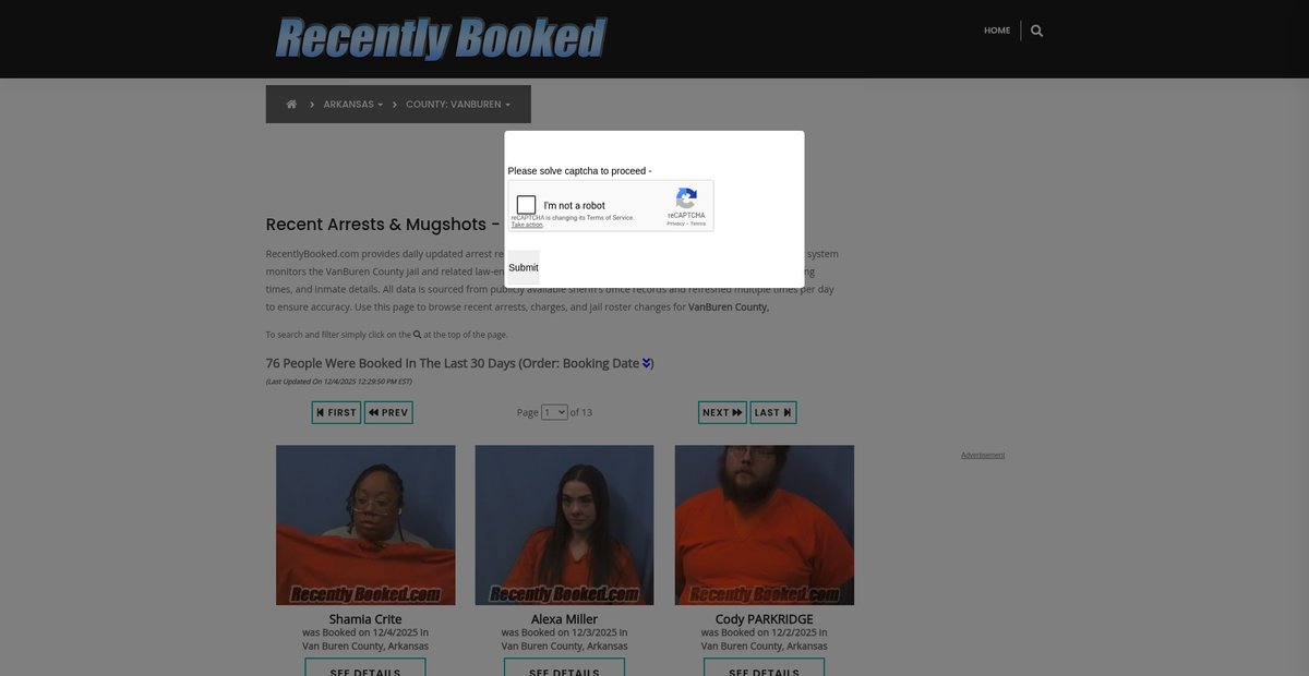 Preview of recentlybooked.com