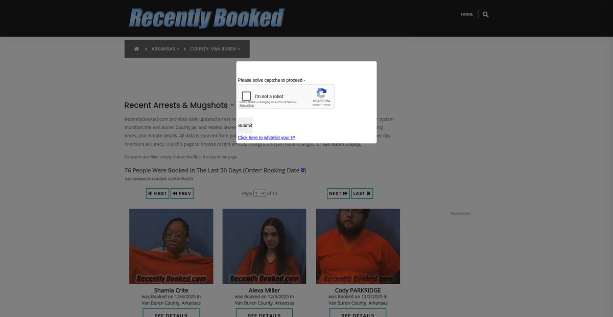 Preview of recentlybooked.com