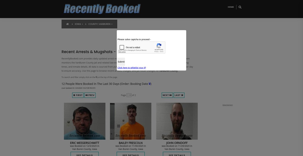 Preview of recentlybooked.com