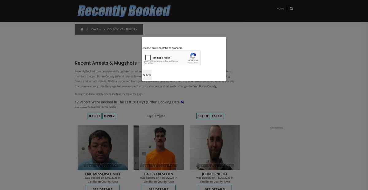 Preview of recentlybooked.com