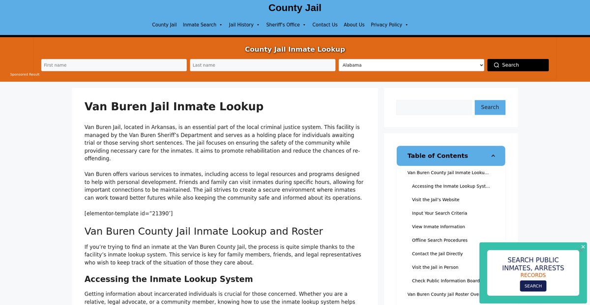 Preview of van-buren.countyjail.org