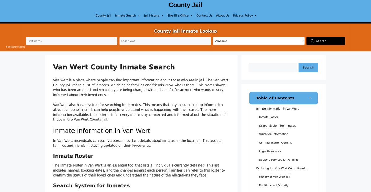 Preview of van-wert-inmate-search.countyjail.org