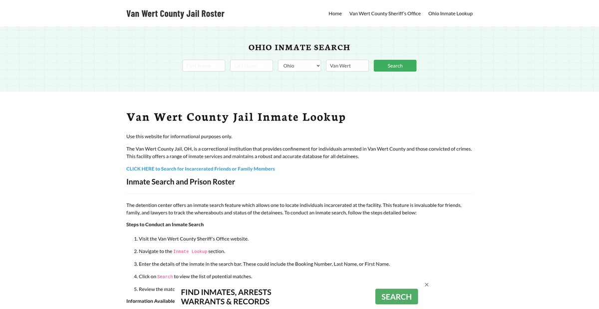 Preview of vanwertcountyjail.org