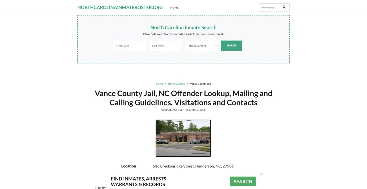 Preview of northcarolinainmateroster.org