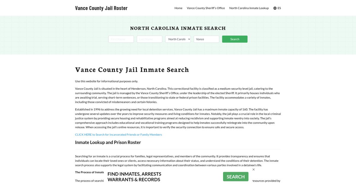 Preview of vancecountyjail.org