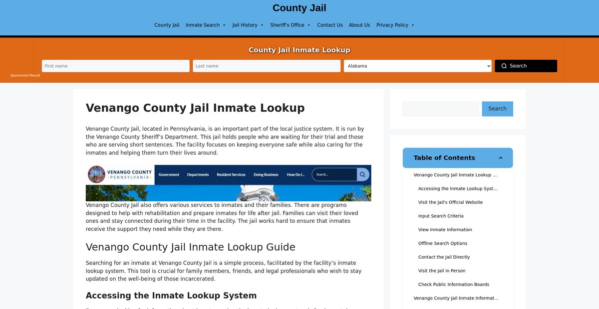 Preview of venango.countyjail.org