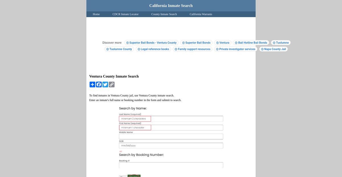 Preview of inmatesearchcalifornia.org