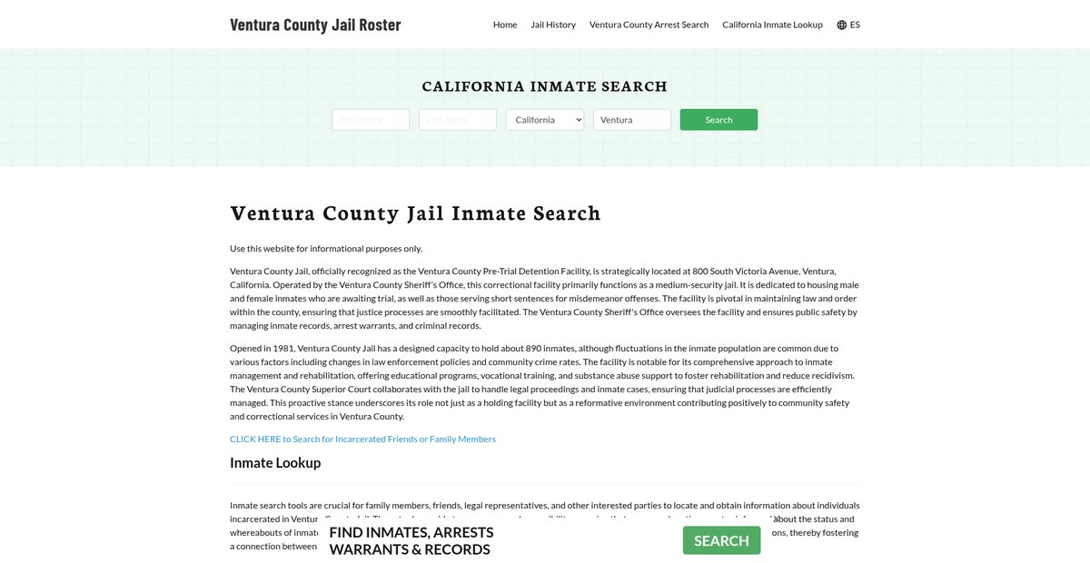 Preview of venturacountyjail.org