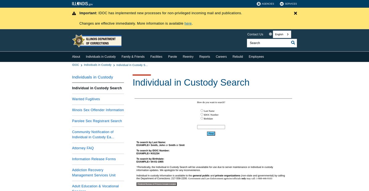 Preview of idoc.illinois.gov