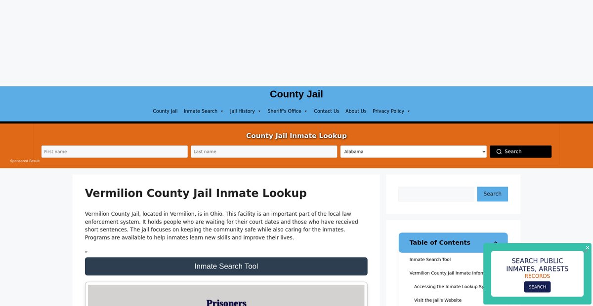 Preview of vermilion.countyjail.org