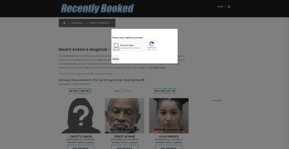 Preview of recentlybooked.com