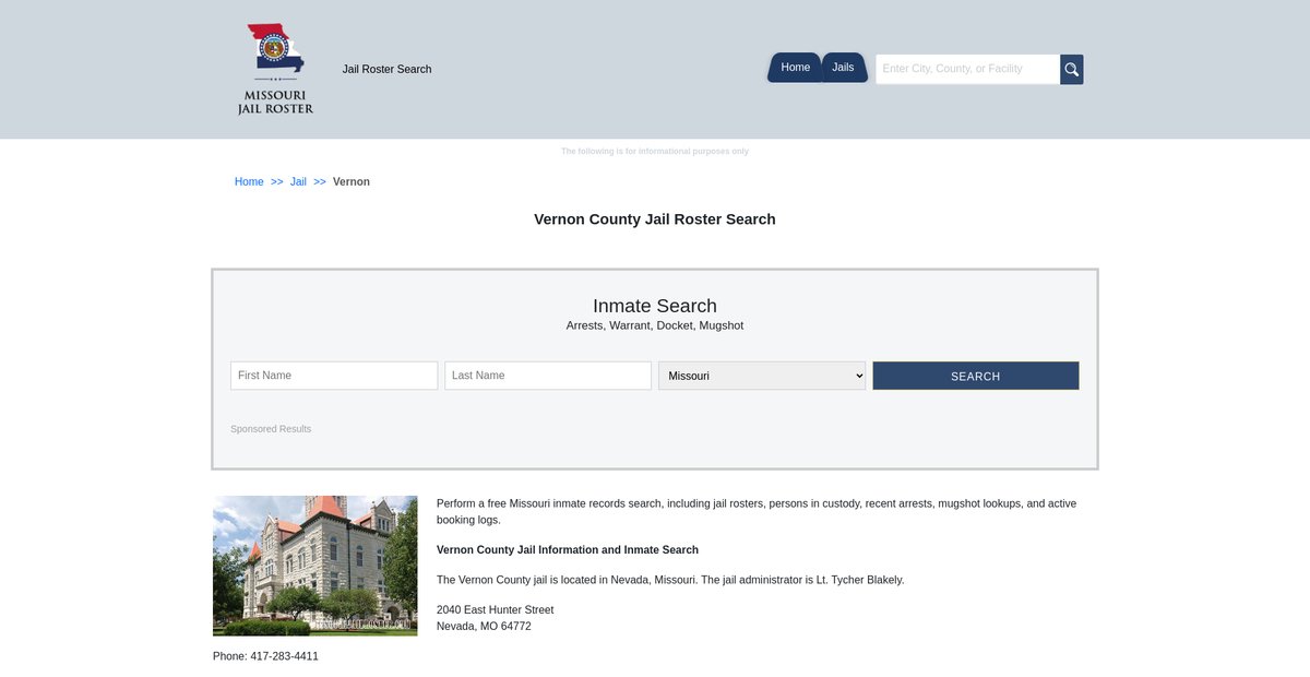 Preview of missourijailroster.com