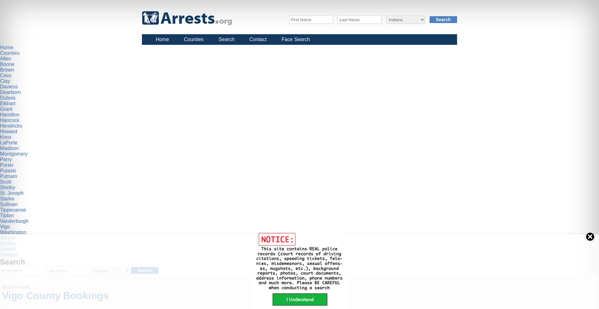 Preview of indiana.arrests.org