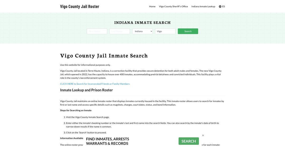 Preview of vigocountyjail.org