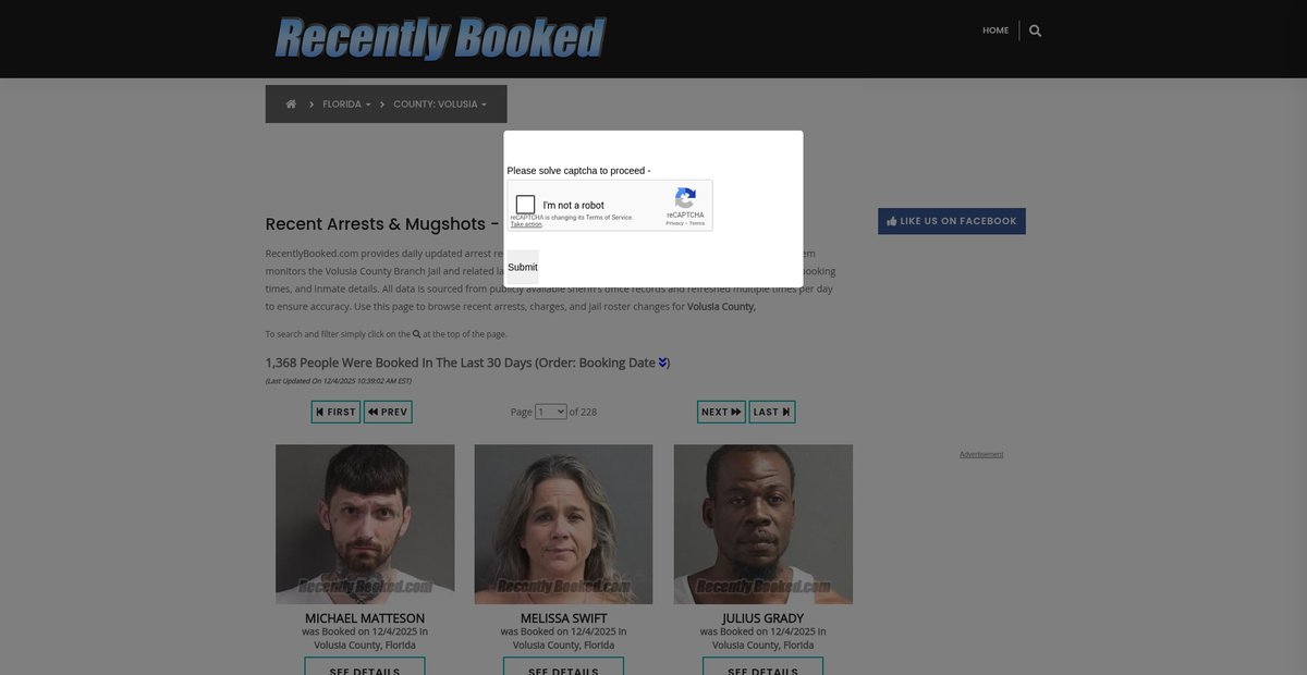 Preview of recentlybooked.com