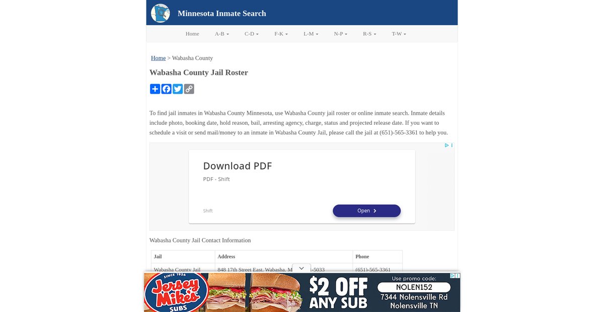 Preview of inmatesearchmn.org