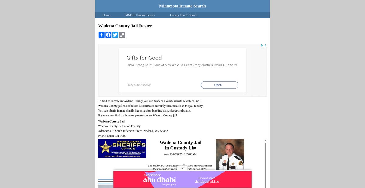 Preview of inmatesearchminnesota.org