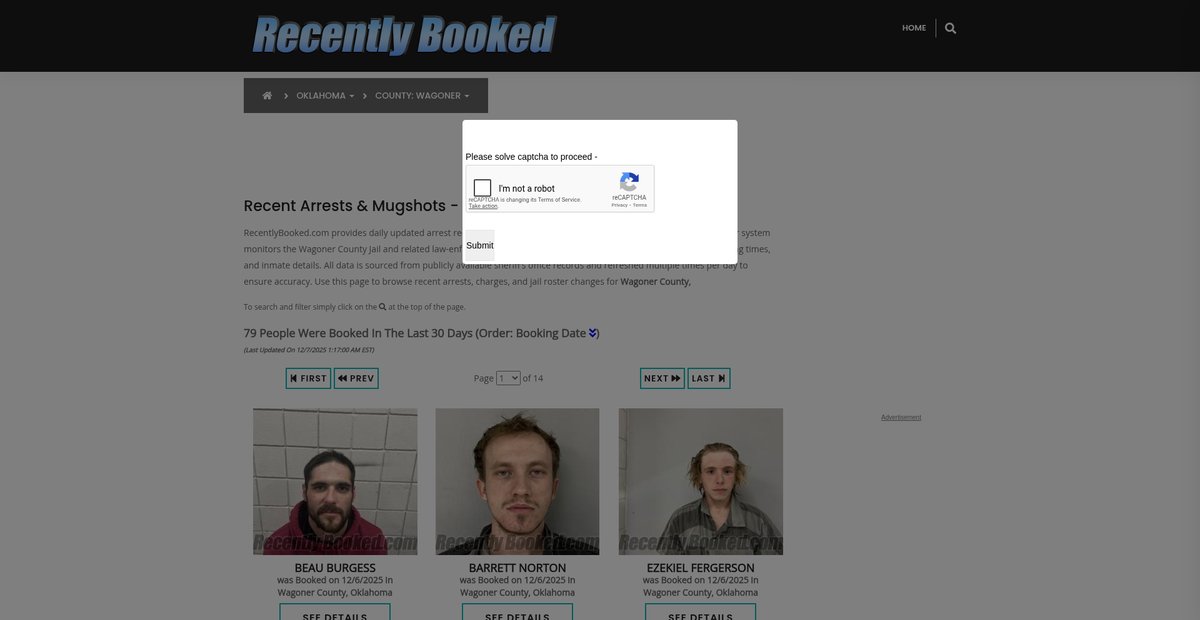 Preview of recentlybooked.com