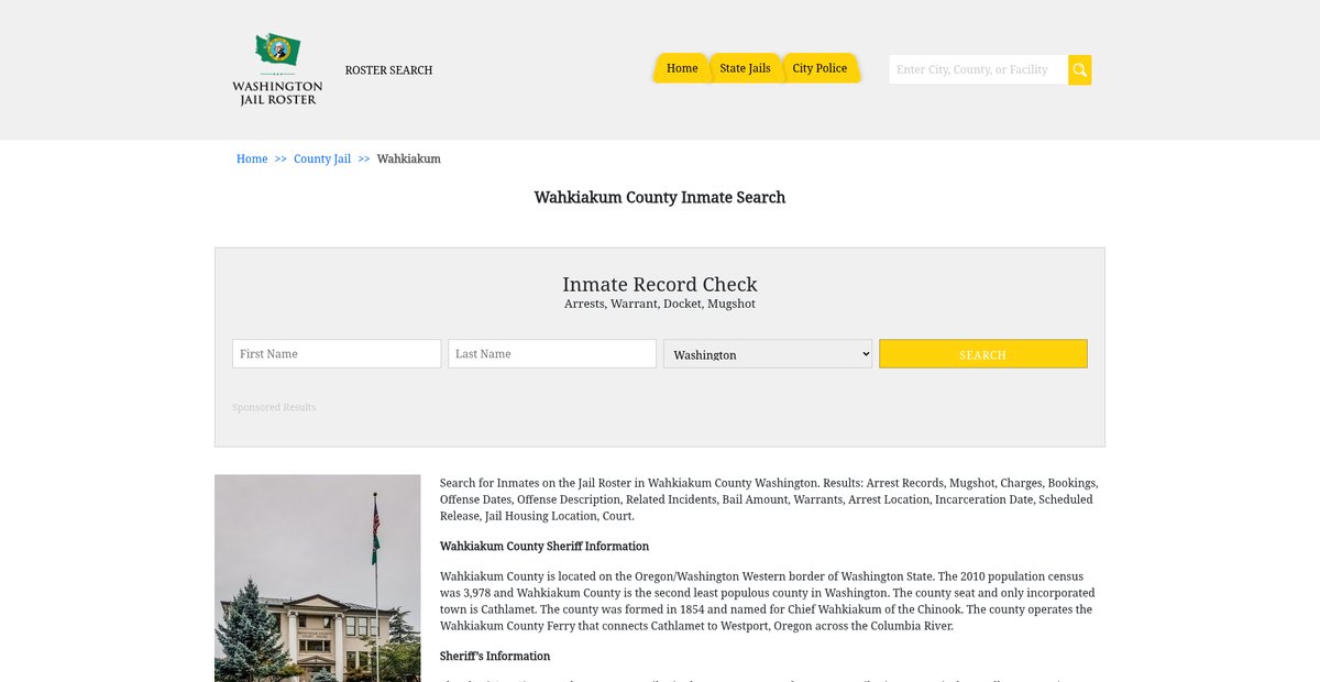 Preview of washingtonjailroster.com