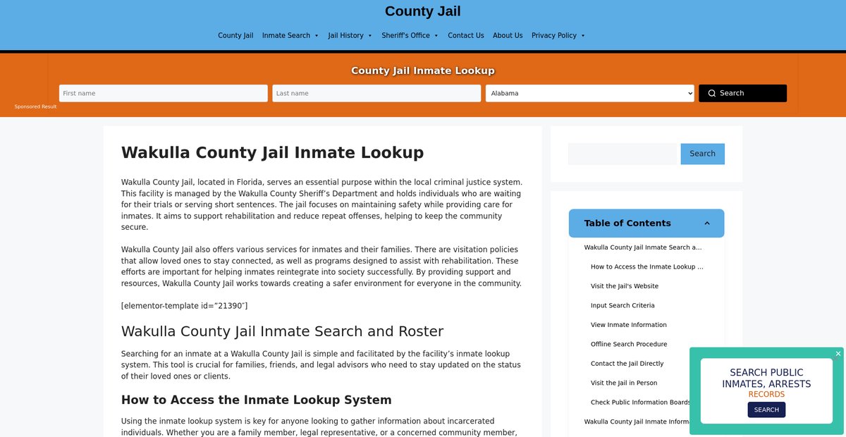 Preview of wakulla.countyjail.org